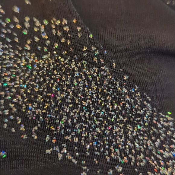 Women's vintage Bentley black sparkly glitter top size large - Picture 4 of 6